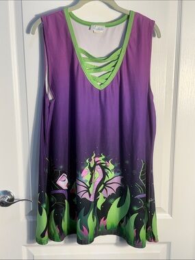 Maleficent Enchanted Dress Shop Purple Disney Dress Criss Cross Neck XL L33”